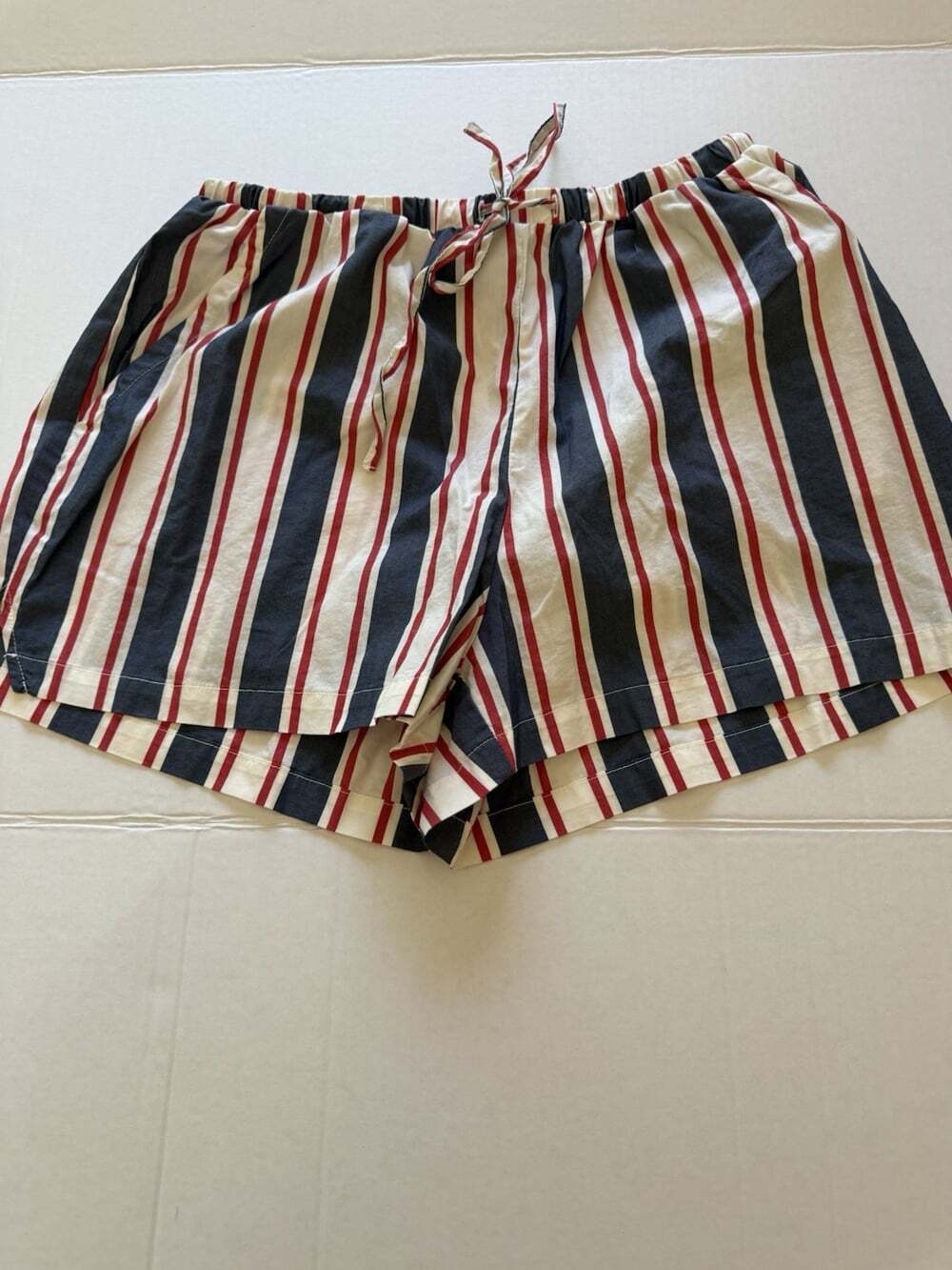 Solid & Striped Womens S Navy Red White Stripe Drawstring Shorts Beach Cover Up